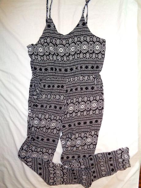 Luxusní vzdušný černobílý letní overal l/xl, l