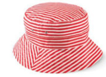 Červený / bílý pruhovaný unisex klobouk 8-10y, tchibo,134