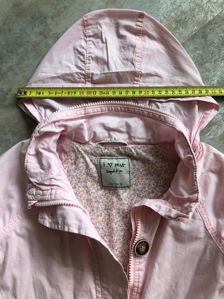 Růžová bunda kapuce jaro next 2-3r., 98cm zajíček, next,98