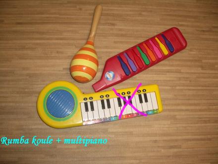 Hudební nástroje - rumba koule + multipiano,