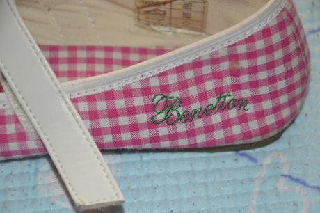 33, 34, textilní balerínky s růžičkami, benetton, benetton,34