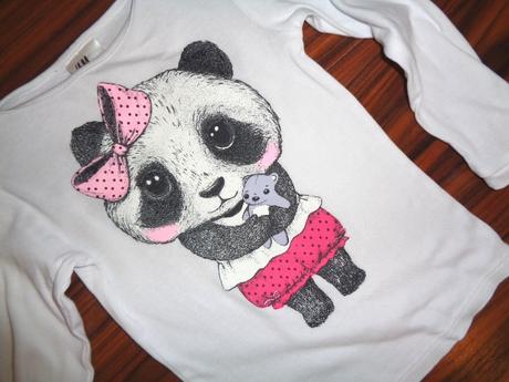 Nádherné tričko s holčičí pandou 2- 4 roky, h&m,98