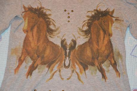 128 134 zara bavlněné triko s koníky, zara,134