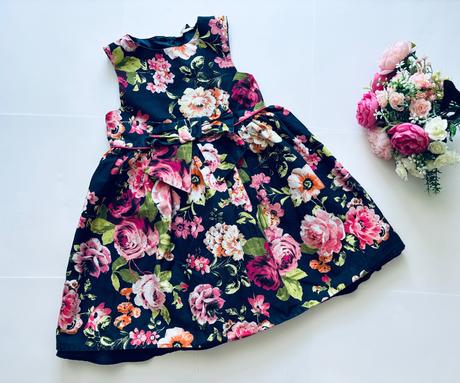 Ob/ šaty květované společenské  - v.5/6 let, george,116