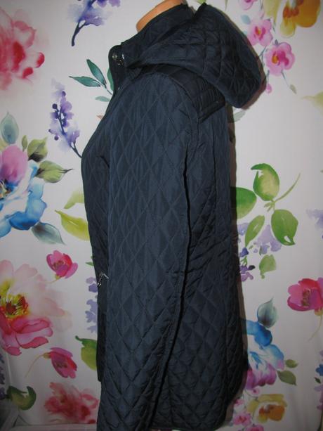 Přechodná tmavě modrá dámská bunda s kapucí, tchibo,40