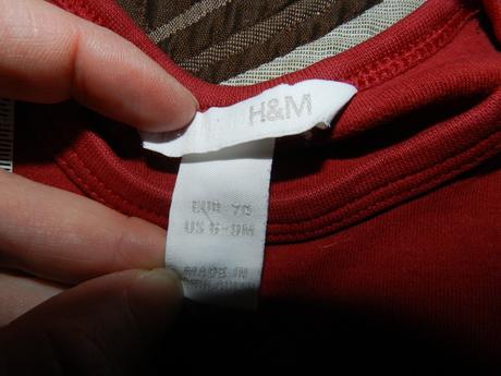Triko dlouhý rukáv červené, h&m,74