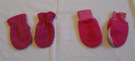 E196 2x dívčí fleesové rukavice vel. 92-98, 92