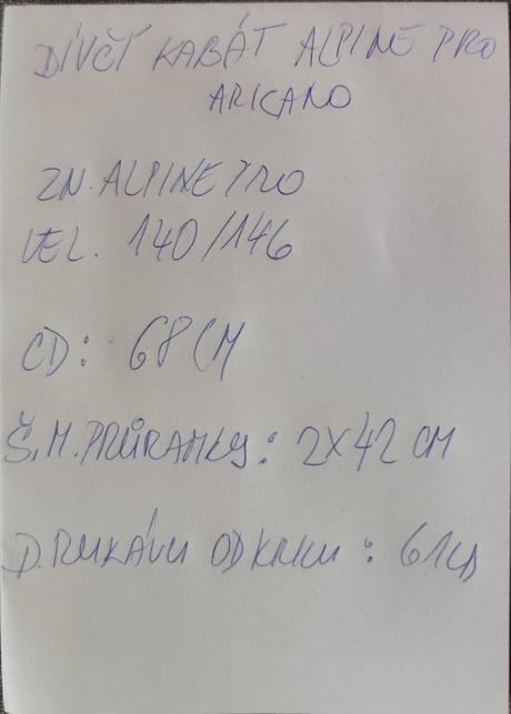 Dívčí kabát alpine pro aricano,vel.140/146, alpine pro,140