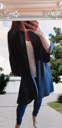 Elegantní dlouhý kabátek s kapsami, h&m,s