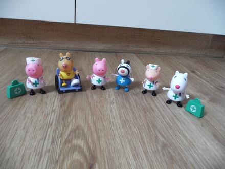 Set figurek peppa pig prasátko peppa nemocnice,