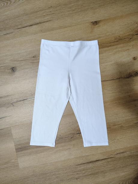 Dívčí bavlněné bílé 3/4 legíny tchibo 158/164 bílé, tchibo,158