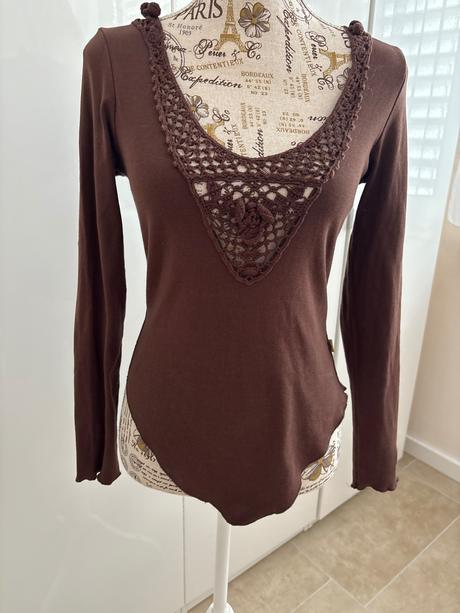 Tričko s dlouhým rukávem buffalo hnědé 32/34, buffalo,xs