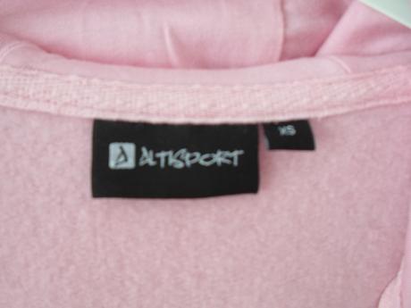 Růžová dlouhá mikina na zip s kapucí, s