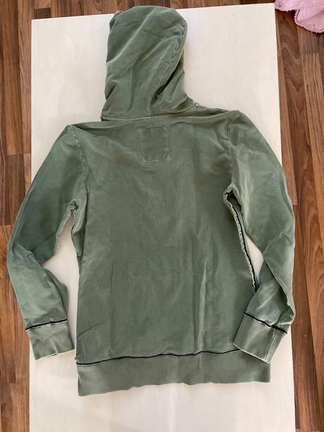 Khaki mikina s kapsou a kapucí, vel neuvedena cca, m