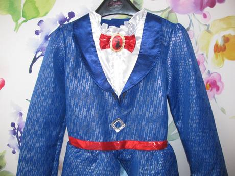 Krásné karnevalové, modré šaty mary poppins, 