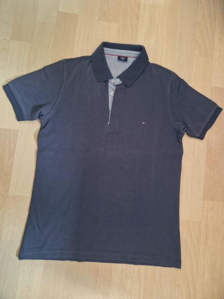 Tričko s límečkem tmavě šedé tommy hilfiger, tommy hilfiger,m