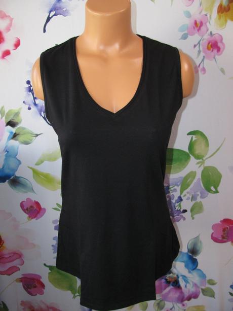 Černé bavlněné pružné tričko, tcm,42