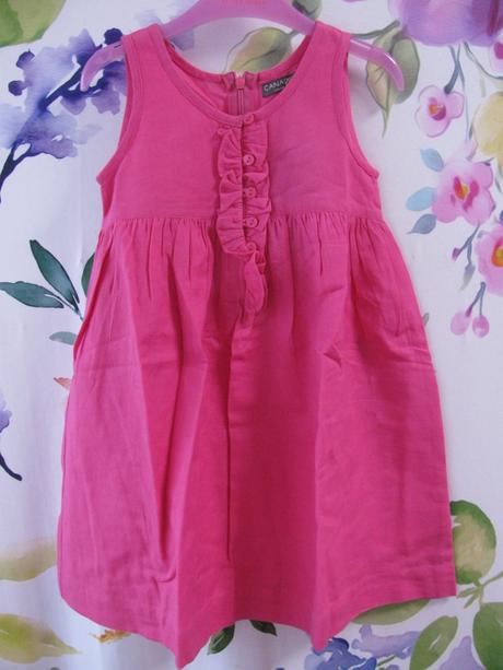 Letní bavlněné sytě růžové šaty, house,104