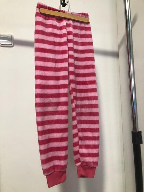 Plyšové tepláky s proužky, 128