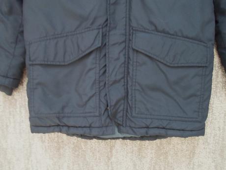 Modrá bunda bundička s kožíškem, h&m,152