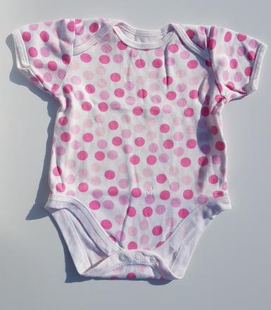 C311	dívčí body s krátkým rukávem puntíky vel. 80, tesco,80