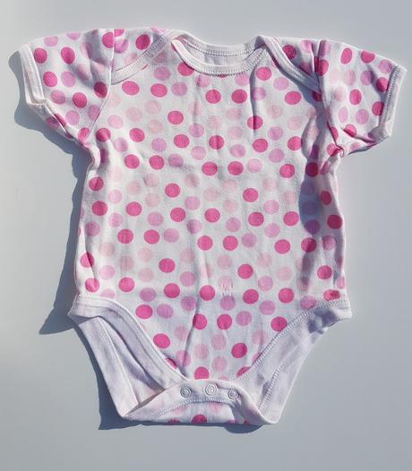 C311	dívčí body s krátkým rukávem puntíky vel. 80, tesco,80