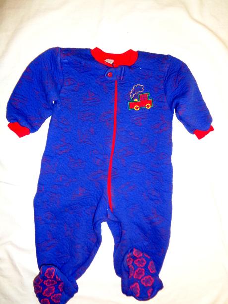 Krásný teplejší overal s auty a vláčky, marks & spencer,86