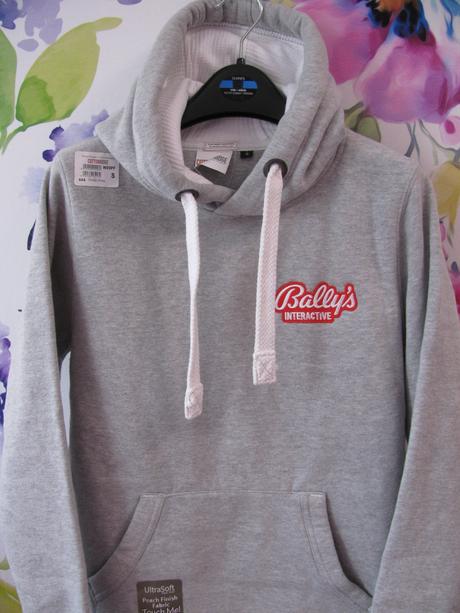 Šedá teplá bavlněná mikina s kapucí cottonridge, s