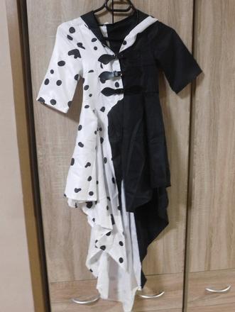 Kostým 101 dalmatinů-cruella vel.152/164, 