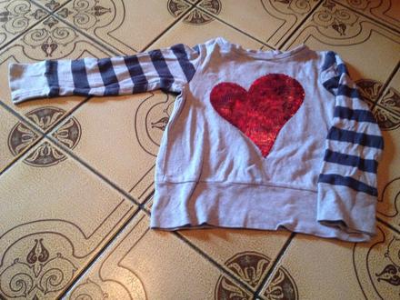 Dívčí mikina srdce, srdíčka, proužky, next,92