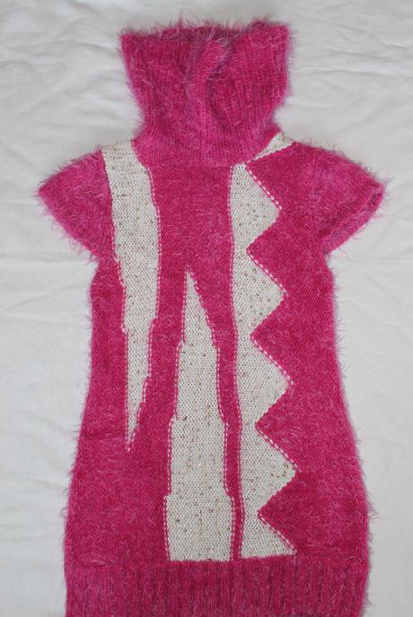 Va25 teplá dlouhá vesta/mini šaty 7-8 let, 128