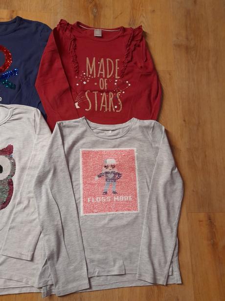 6x tričko, flitry, ucb, h&m, vel 134/140, h&m,134