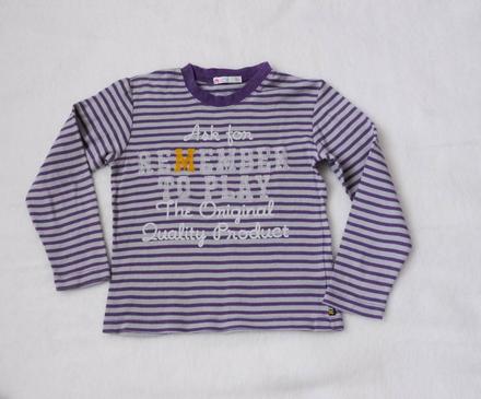Bavlnene triko s dlouhym rukavem - fialovy prouzek, h&m,128