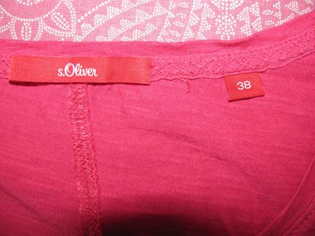 Vínové bavlněné tričko s.oliver, s.oliver,38