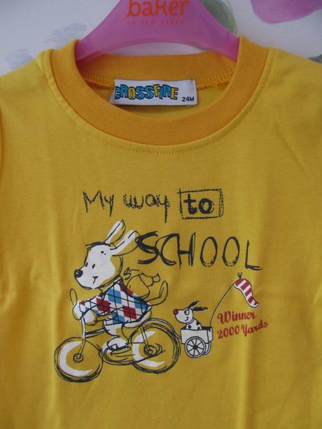 Krásné žluté bavlněné tričko se zajíčkem, 92