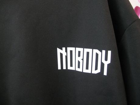 Černá mikina s kapucí oversize nobody, xl