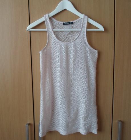 Růžové krajkové tričko tílko růžový top, atmosphere,36