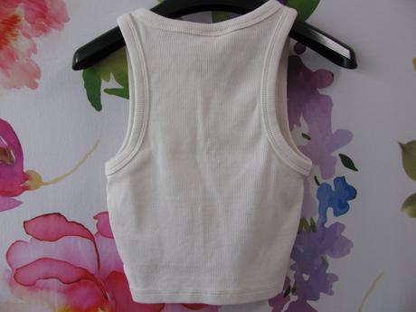 Bavlněné žebrované crop top tričko h&m, h&m,xs