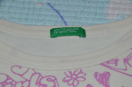 Benetton bavlněné tričko s potiskem, benetton,134