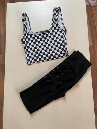 Set crop top a silonové leginy zadarma, vel cca xs, xs