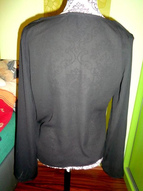 Černá elegantní vzdušná halenka se zavazováním, forever friends,m