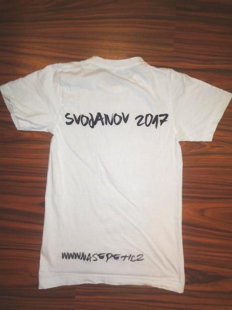 Bílé bavlněné tričko - táborové s motivem pravěku, 164