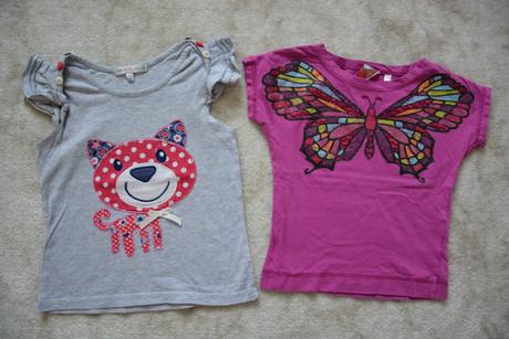 Tričko - s kočkou a s motýlem, c&a,92