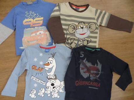 4x tričko s dlouhým rukávem, disney,110