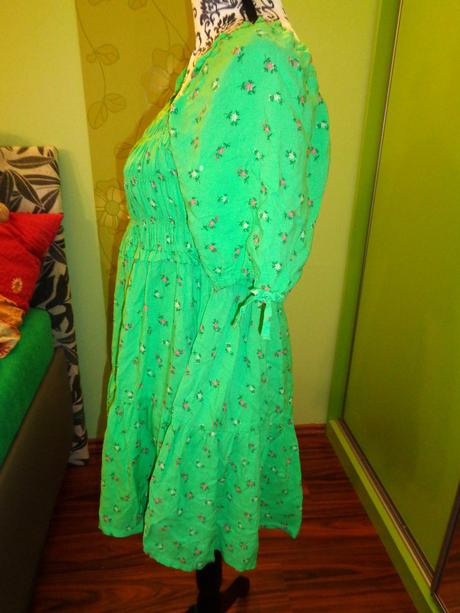 Nádherné zelené květované volánové šaty, next,s