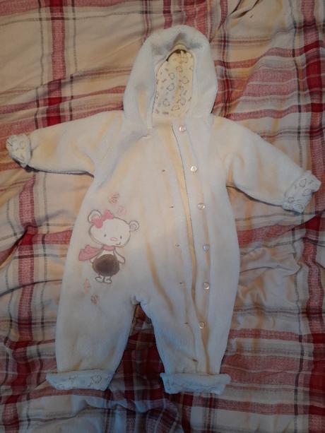 Chlupaťoučká kombinéza na holčičku smetanovorůžová, 62