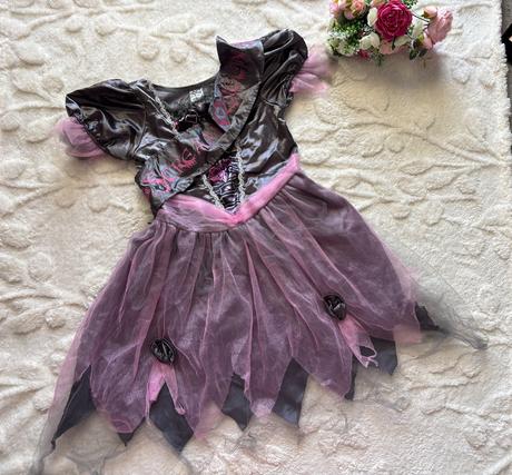 K1/ kostým královna hrůzy/ kostlivka  - v.7/8 let, 