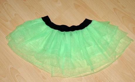 Sukýnka tylová sytě zelená styl tutu, 140