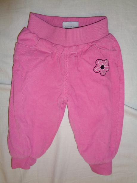 Luxusní růžové manžestráky - podšité a vyteplené, topolino,74