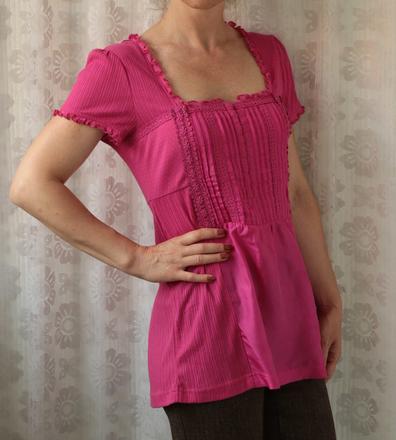 Růžová tričkohalenka s háčky next vel.40, next,l